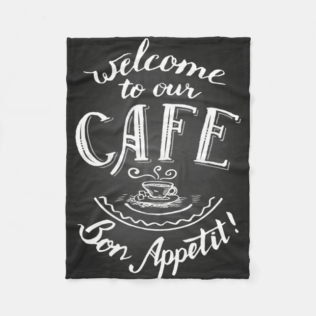 Coffee Lover Welcome To Our Cafe Fleece Blanket (Front)