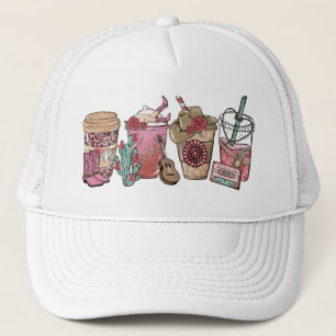 Coffee Lover Western Cowboy Theme Trucker Hat