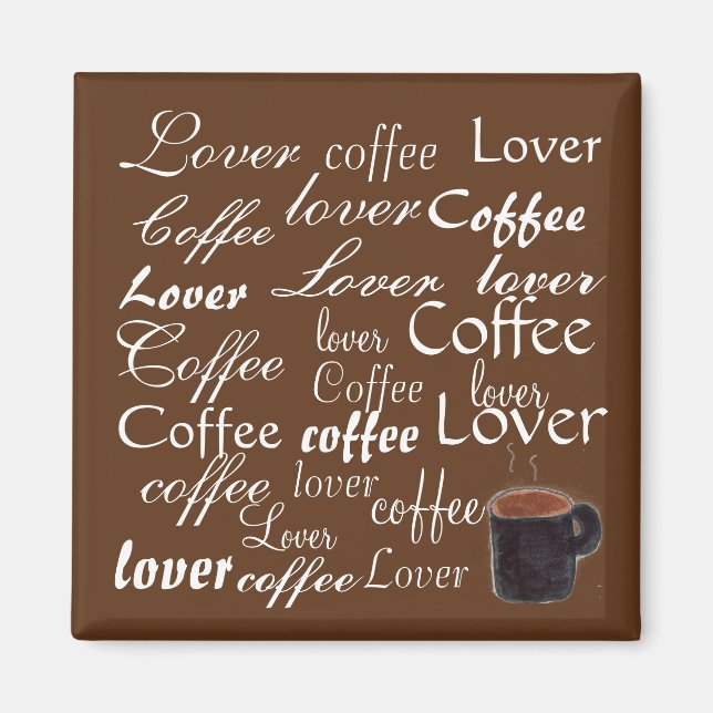 Coffee Lover Words Magnet (Front)