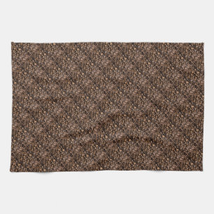Coffee Lovers Beans Brown Background Kitchen Towel