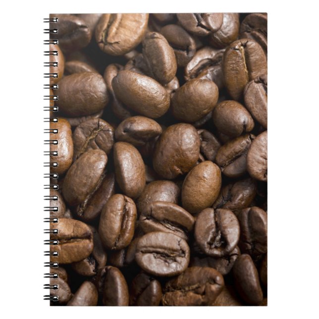 Coffee Lovers Beans Brown Background Notebook (Front)