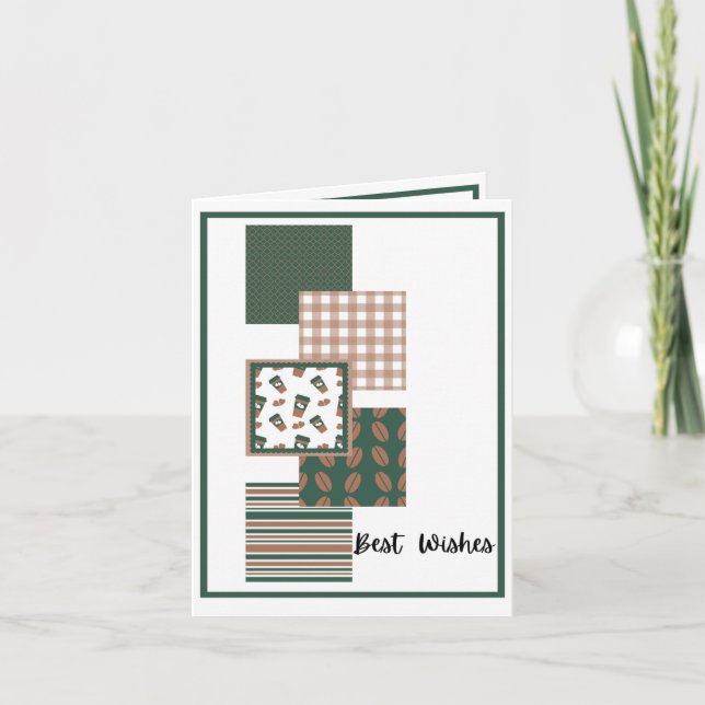 Coffee lovers' birthday squares card (Front)
