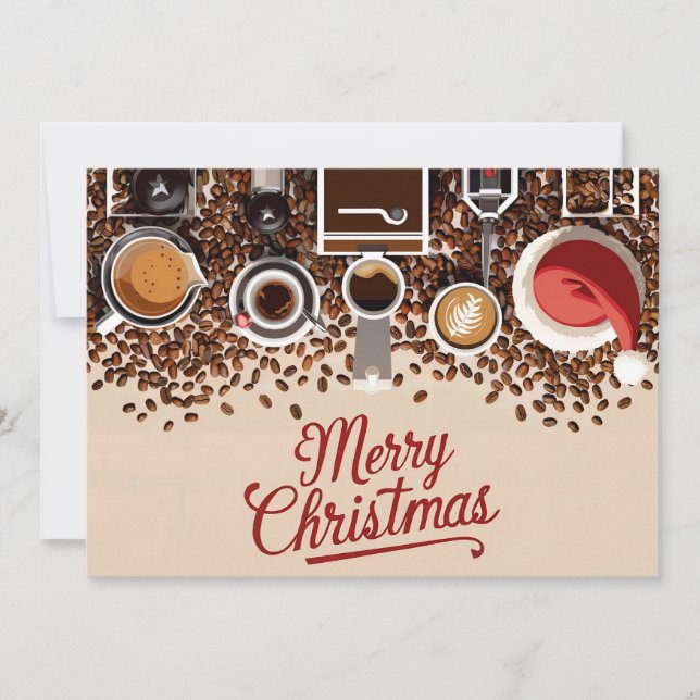 Coffee Lovers Christmas Card #1 (Front)