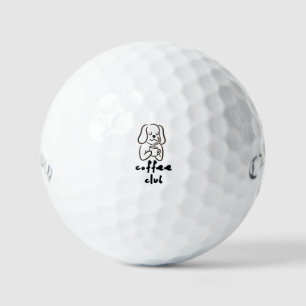 'Coffee Lovers Club' Funny Playful Dog Pet-Loving  Golf Balls