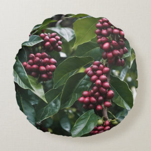 Coffee Lovers Coffee Tree, Round Pillow