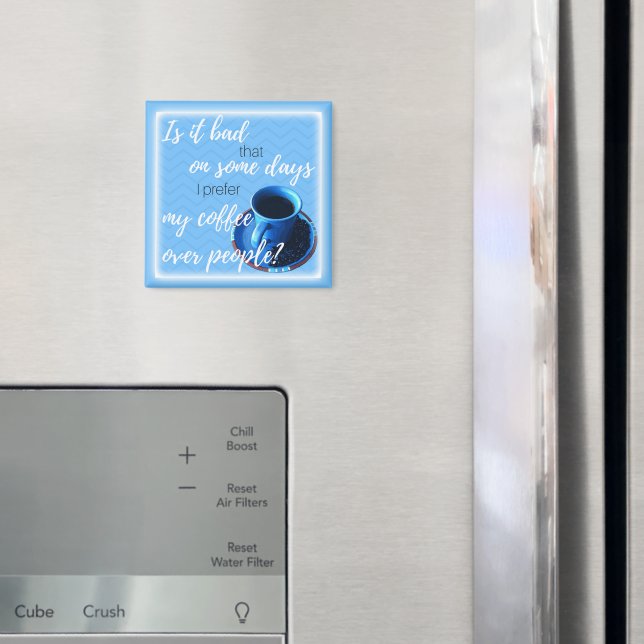 Coffee Lovers Cup Blue Cup and Saucer Photograph Magnet (In Situ (Fridge))