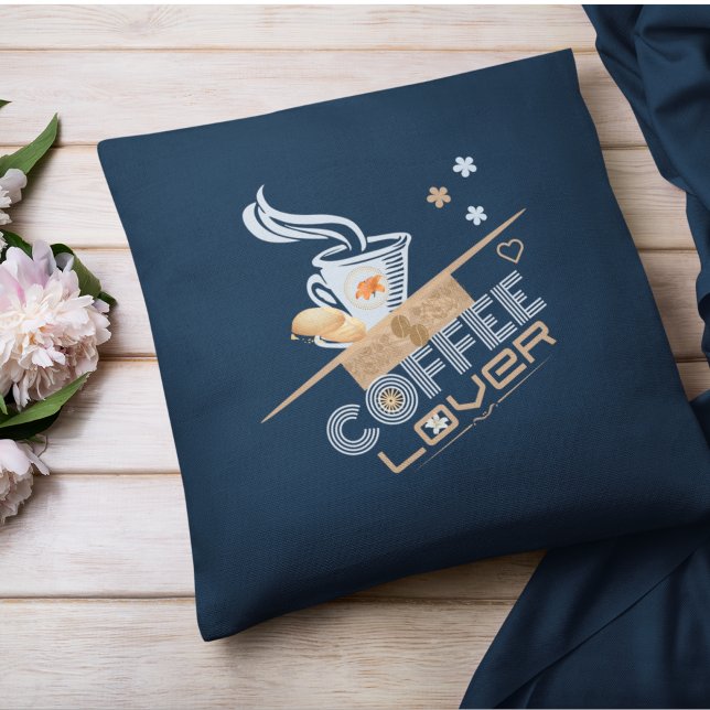 Coffee Lover's Design Throw Pillow (Creator Uploaded)