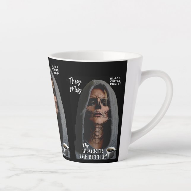 Coffee Lover's Gift - Black Coffee Always Best Latte Mug (Right)
