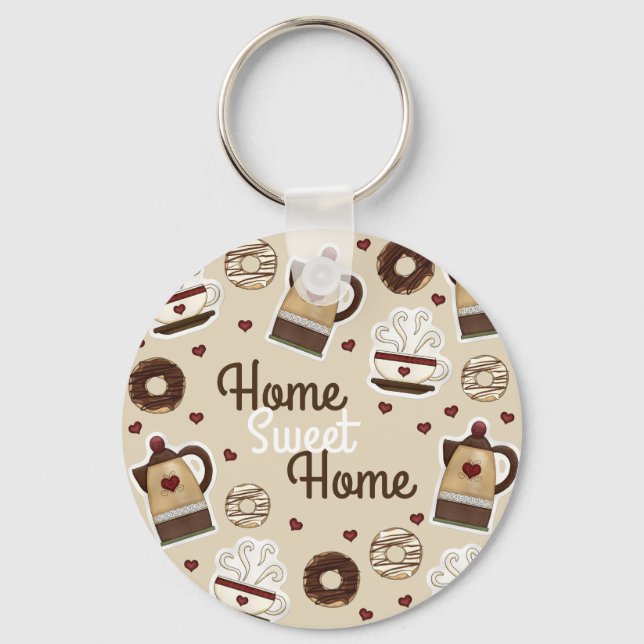 Coffee Lovers Home Sweet Home Keychain (Front)