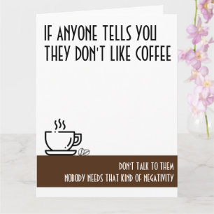 Coffee Lover's Large Brown Birthday Card