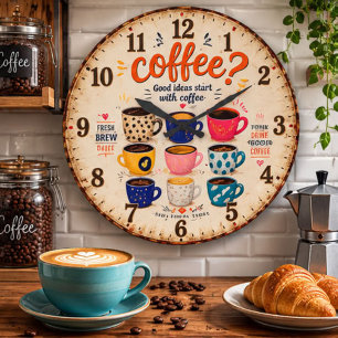Coffee Lovers Large Clock