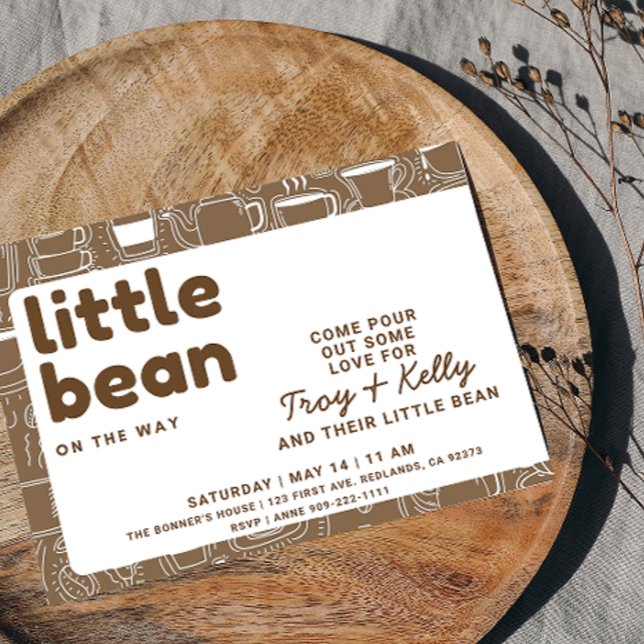 Coffee Lovers Little Bean Baby Shower Invitation (Creator Uploaded)