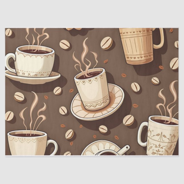 Coffee Lovers' Paradise: Cozy Brews & Beans Tissue Paper (Front)