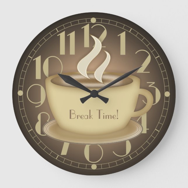 Coffee Lovers Personalized Large Clock (Front)