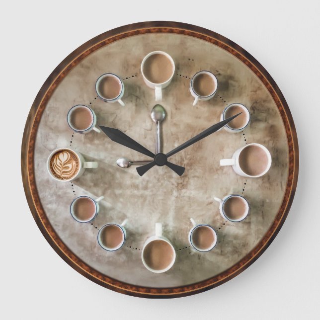 Coffee Lovers Round Wall Clock (Front)
