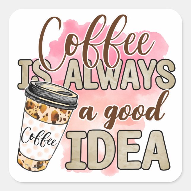 Coffee Lovers Square Sticker (Front)