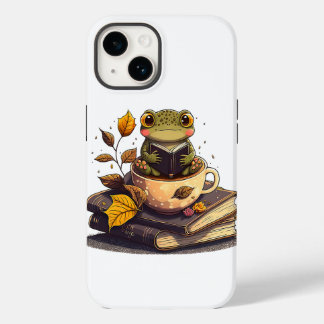 Coffee-Loving Frog Reading Books  Case-Mate iPhone 14 Case