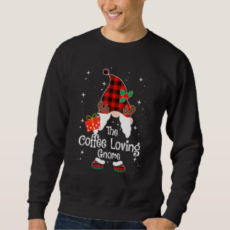 Coffee Loving Gnome Buffalo Plaid Matching Family  Sweatshirt