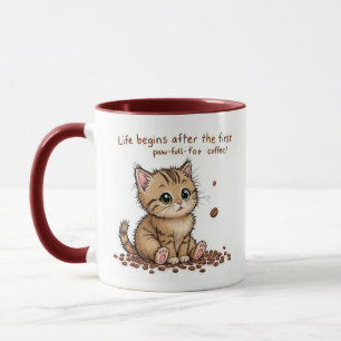 Coffee-Loving Kitten Mug
