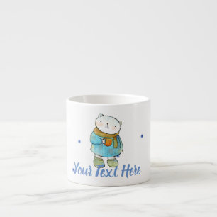 Coffee Loving Polar Bear Custom Espresso Cup