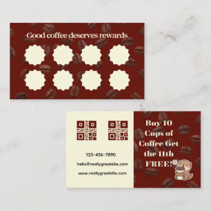 Coffee Loyalty Card - Buy 10 Get 1 Free Rewards