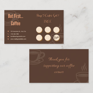 Coffee Loyalty Card Minimal Brown