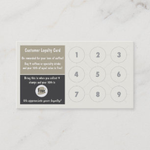 Coffee Loyalty Punch Card Business Card