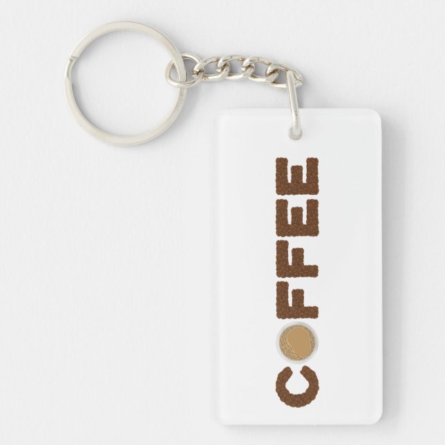 Coffee made out of coffee beans and beverage keychain (Front)