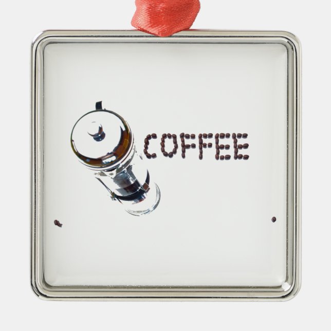 Coffee MagicEnjoy, 'first thing in the morning', ' Metal Ornament (Front)
