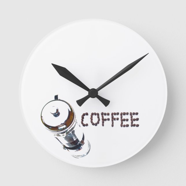 Coffee MagicEnjoy, 'first thing in the morning', ' Round Clock (Front)