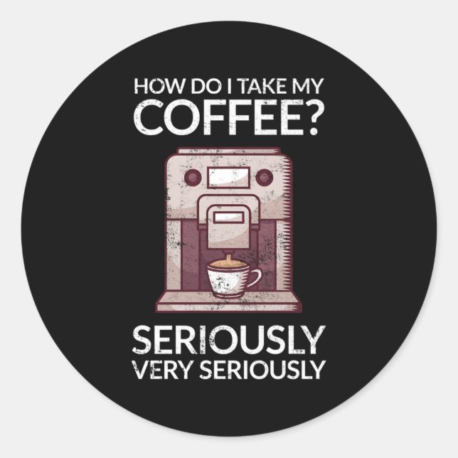 Coffee Maker Classic Round Sticker (Front)