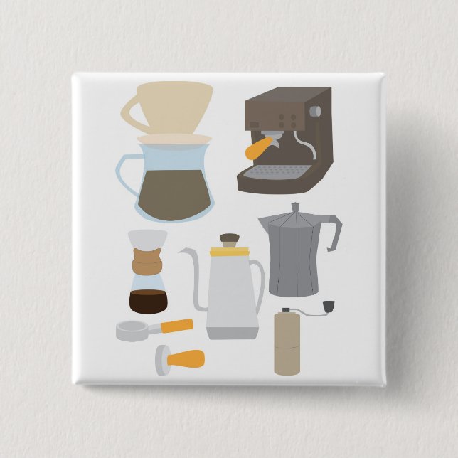 Coffee Maker Tools 2 Inch Square Button (Front)