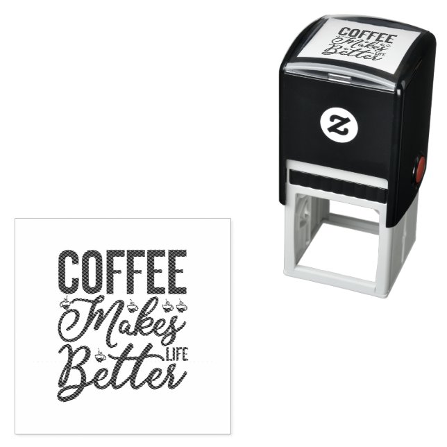 Coffee Makes Life Better Self-inking Stamp (In Situ)