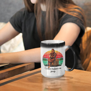 Coffee Makes Me Poop Bigfoot Sasquatch Funny 15oz Magic Mug