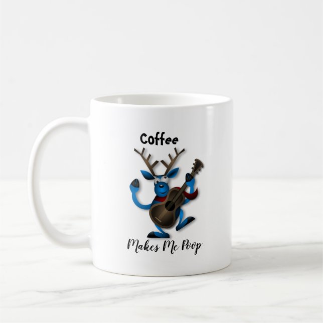 Coffee Makes Me Poop Mug, Funny Gag Gift Mug (Left)