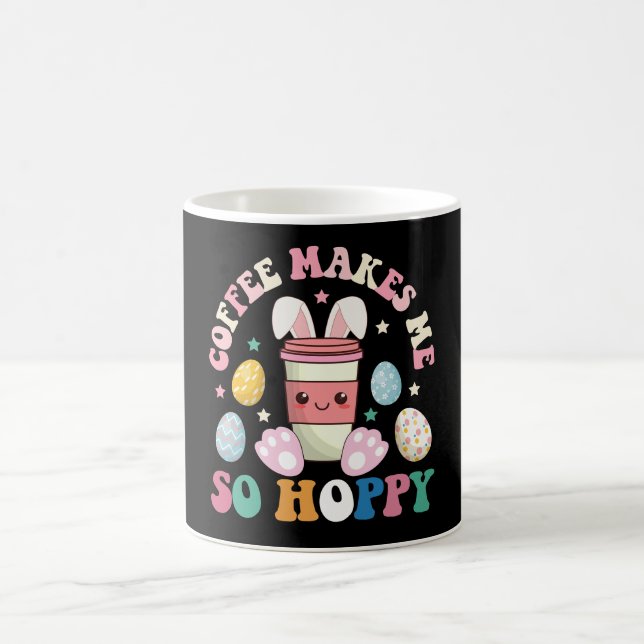 Coffee Makes Me So Hoppy Bunny Rabbit Happy Easter Mug (Center)