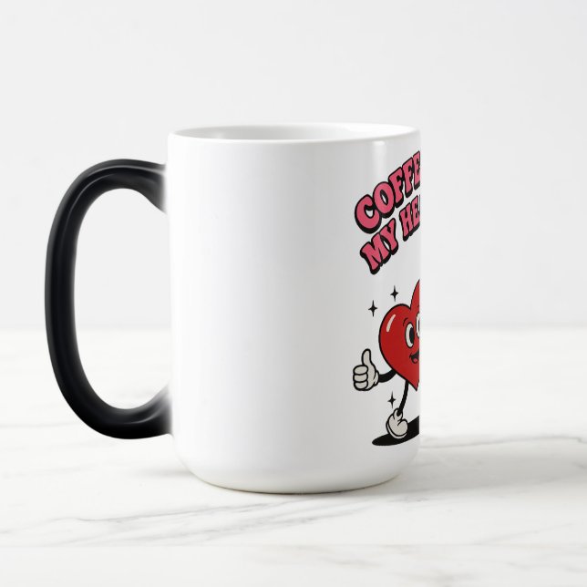 Coffee Makes My Heart Smile Magic Mug (Left)