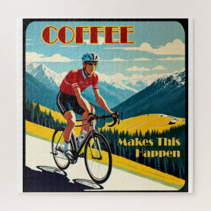 Coffee Makes This Happen Cycling Jigsaw Puzzle
