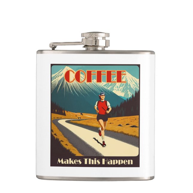Coffee Makes This Happen Running Hip Flask (Front)