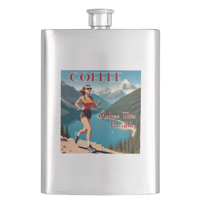 Coffee Makes This Possible Running Hip Flask (Front)