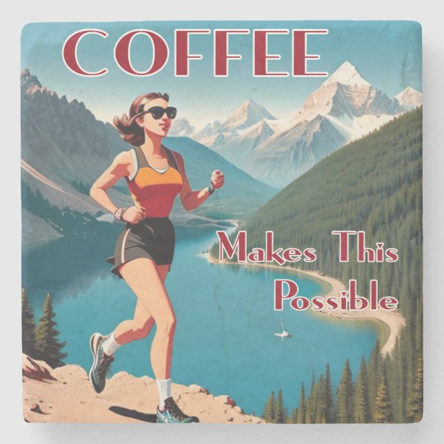 Coffee Makes This Possible Running Stone Coaster (Front)