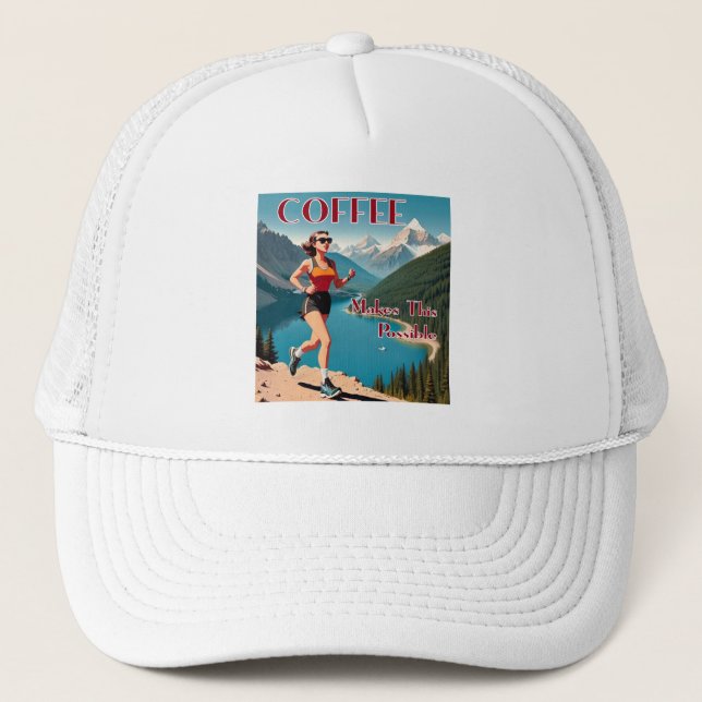 Coffee Makes This Possible Running Trucker Hat (Front)