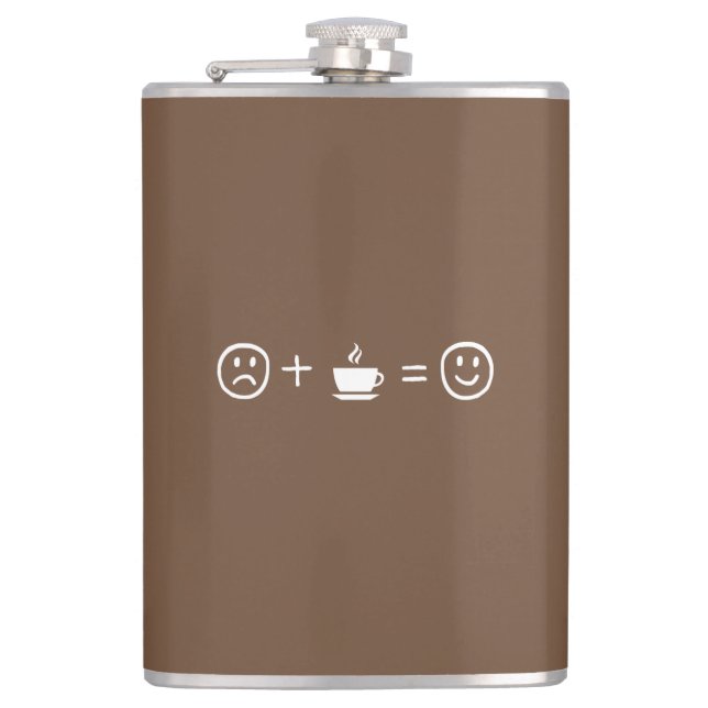 Coffee Makes You Happy Hip Flask (Front)