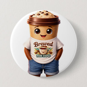 Coffee Man – Fun Design for True Caffeine Kings 3 Inch Round Button