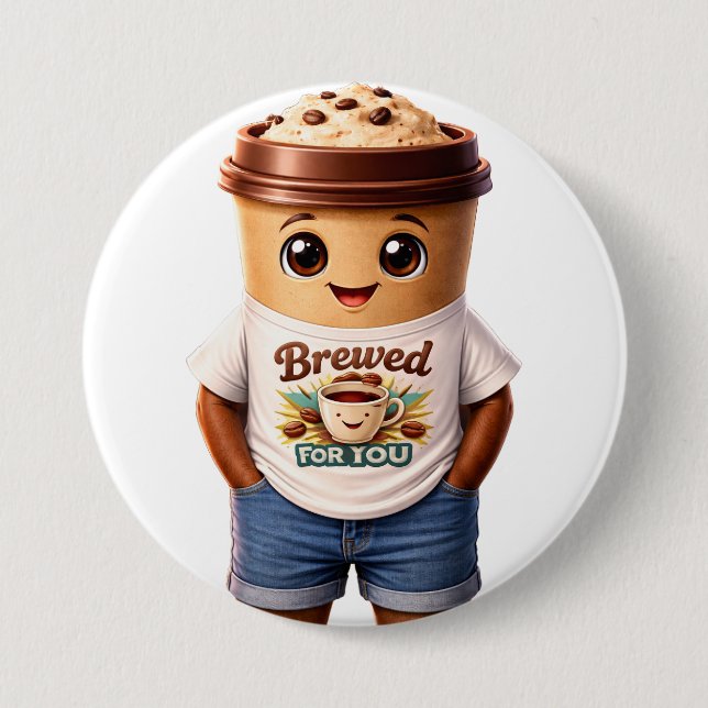Coffee Man – Fun Design for True Caffeine Kings 3 Inch Round Button (Front)