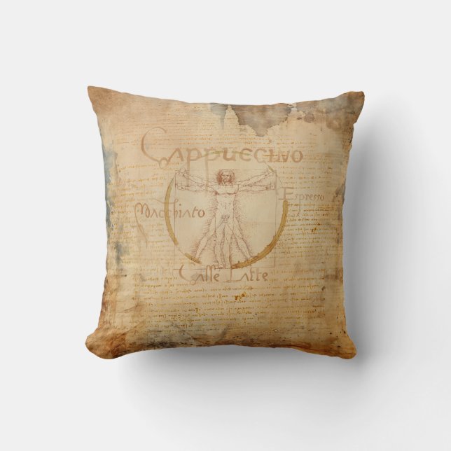 Coffee Man Throw Pillow (Front)