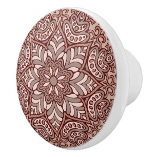 Coffee Mandala Ceramic Knob