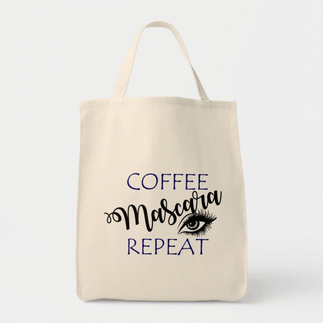 Coffee Mascara Repeat Tote Bag (Front)