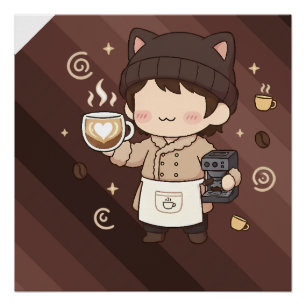 Coffee Master Espresso Expert Art Poster