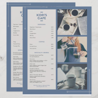 Coffee menu
